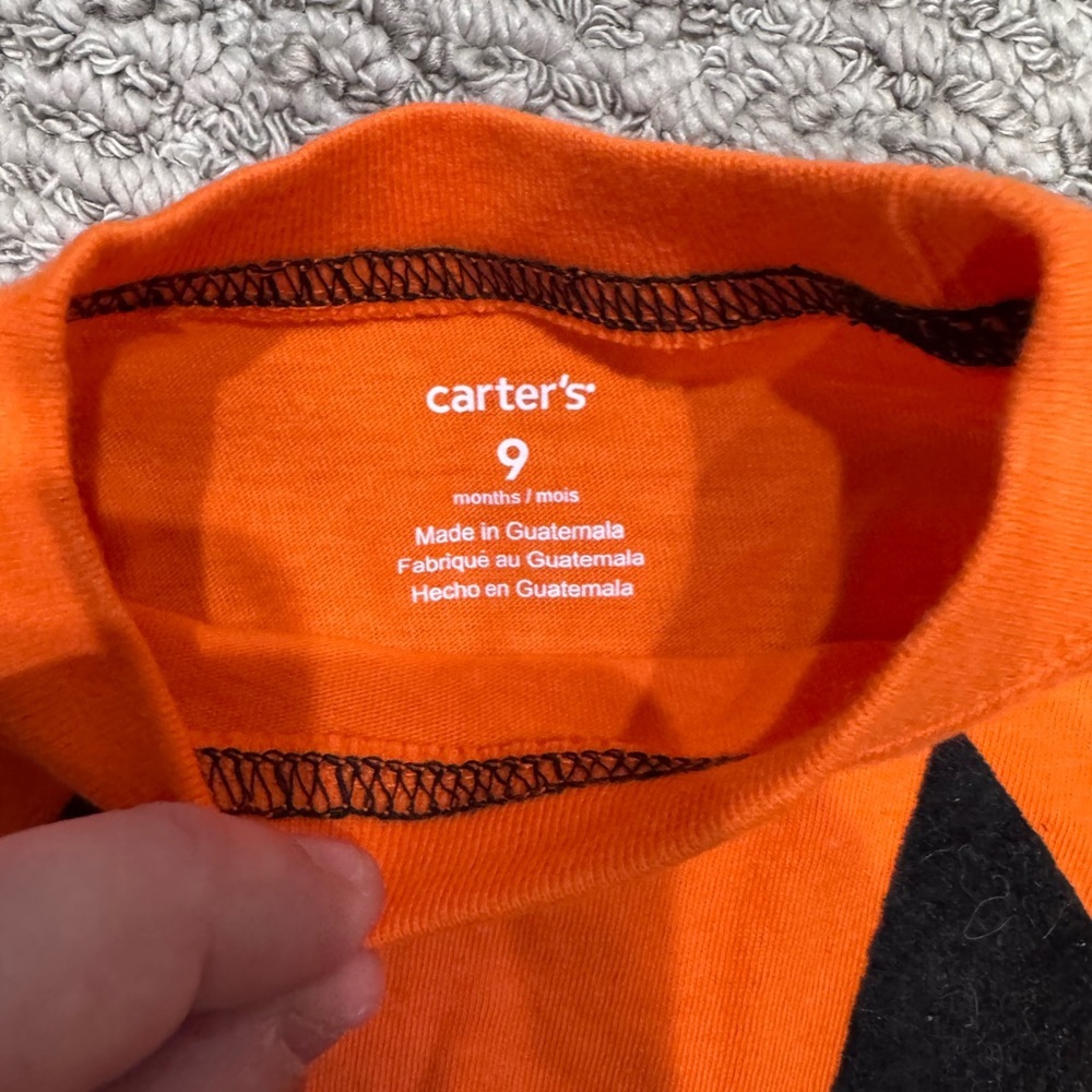 Carter's Orange Long-Sleeve Pumpkin Face Tee - Picture 2 of 3